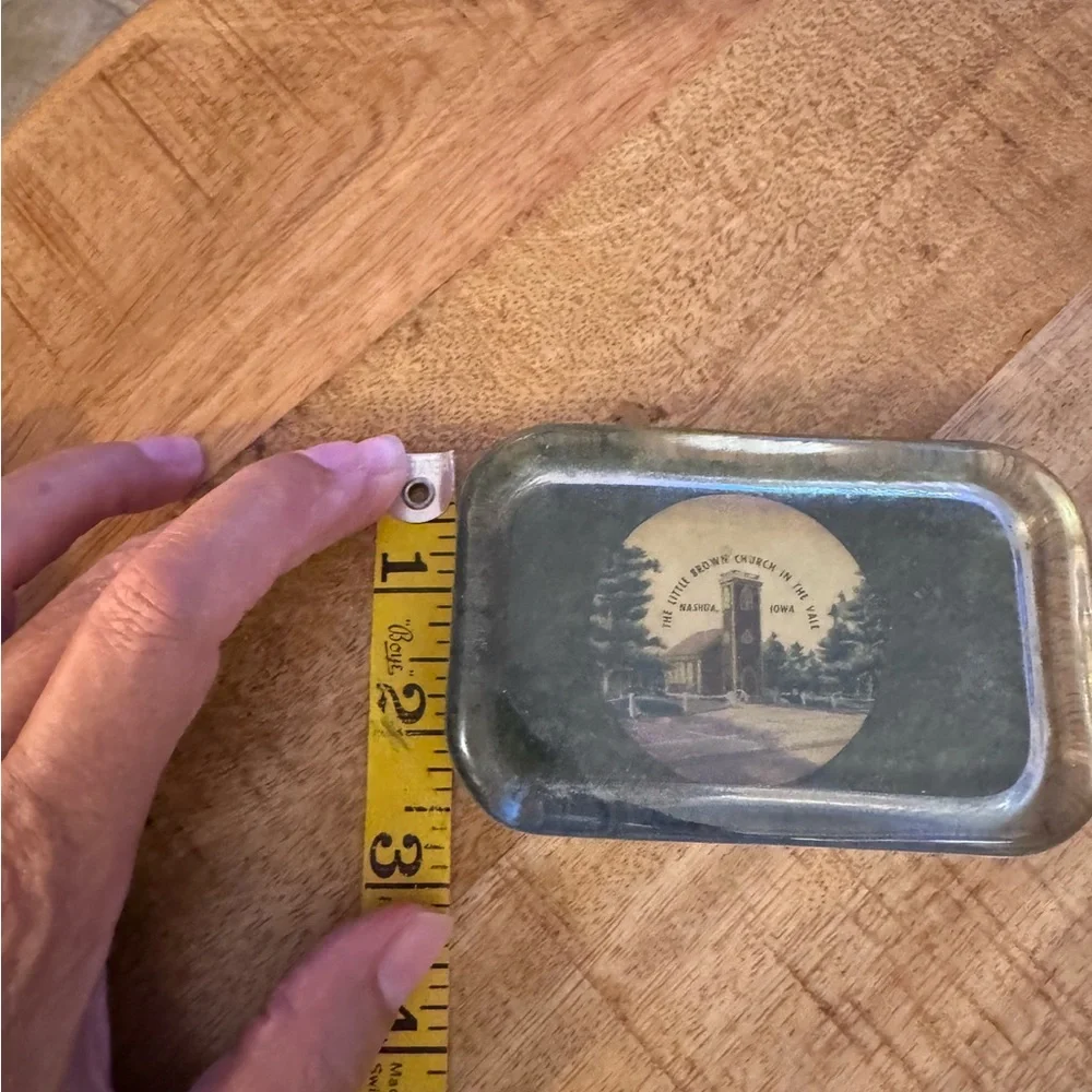 Vintage Little Brown Church Glass Paperweight